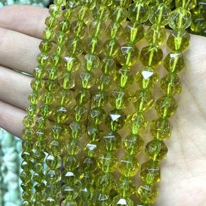 Peridot Star Cut Faceted Beads,6mm 8mm 10mm Loose stone beads 15" strand DIY Accessories
