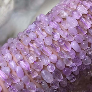 AAA Natural irregular Kunzite Beads 6x8mm 9-10mm Kunzite Beads wholesale supply,15&quot; strand
