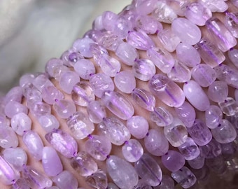 AAA Natural irregular Kunzite Beads 6x8mm 9-10mm Kunzite Beads wholesale supply,15" strand