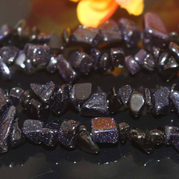 Natural A Blue Goldstone Chip Beads,Chip beads,About 4-12mm Blue Goldstone Chip Nugget Beads,Blue Goldstone beads supply.34" strand