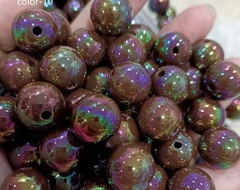 Marble Acrylic round Beads,Gumball Bubblegum Bead,16mm Acrylic Beads,Iridescent Beads Charm Bead for Pen,DIY Accessories,DIY Keychain 200pcs