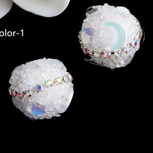 6pcs Rhinestone Bubblegum Beads,Chunky Bead,Gumball Beads,Resin Beads in Bulk for Pen Colors to choose from DIY Accessories 18x18x18mm