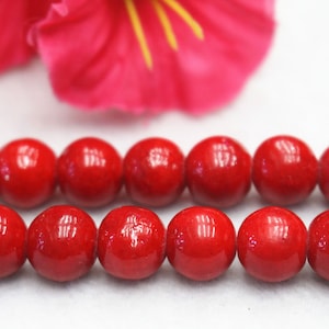 Red Mountain Jade Beads, smooth round Beads,4mm 6mm 8mm 10mm 12mm Candy Jade Beads,Jade Beads 15&quot; per strand