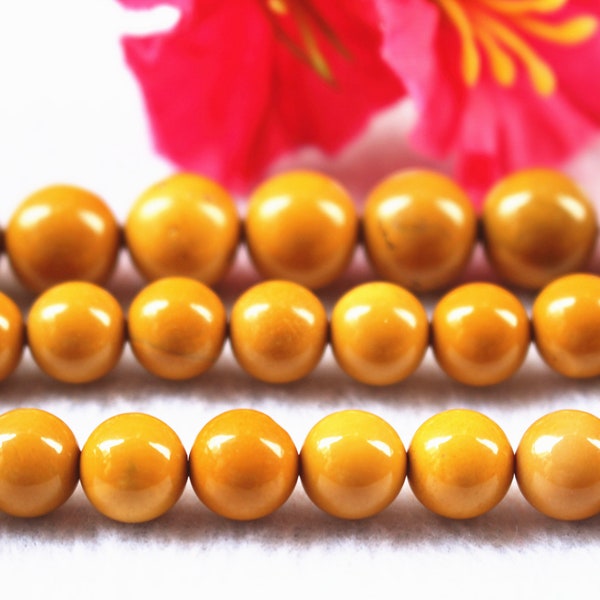 Yellow Jasper Gemstone Round Beads,6mm 8mm 10mm 12mm Yellow Jasper Smooth Beads Yellow Jasper beads wholesale supply,15" strand