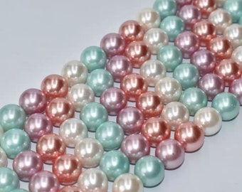 Perline Di Conchiglia Rotonde Ricostituite Da 8 Mm - Filo Intero - Foto 10