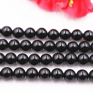 Natural Black Agate smooth round Beads,2mm 3mm 4mm 6mm 8mm 10mm 12mm 14mm 16mm 18mm 20mm Black Onyx Beads supply,15&quot; strand