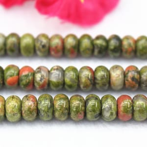 Natural Unakite Gemstone Round Beads,4x6mm 5x8mm Unakite Rondelle Beads,Unakite beads wholesale supply,15&quot; strand