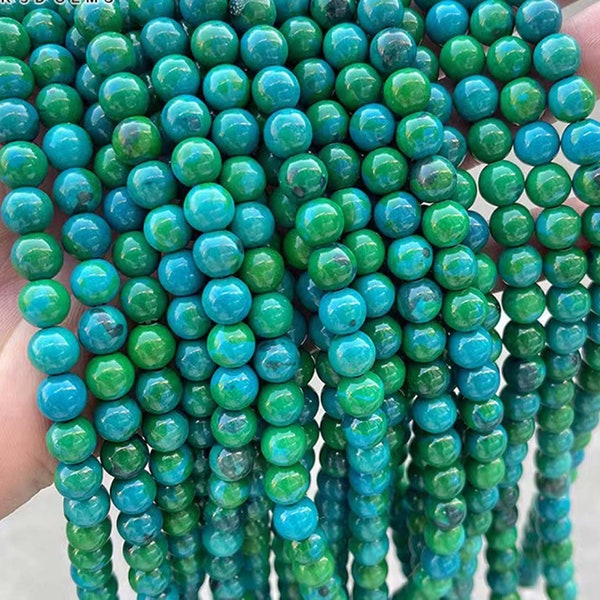 Pierre de Phoenix verte Perles rondes lisses Perles de pierre de Phoenix Perles de pierre en vrac fourniture, brin de 15 « Accessoires de collier faits à la main 4-12mm