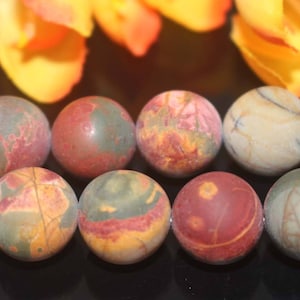 Matte Picasso Jasper beads,Matte Picasso Jasper Gemstone Round Beads,6mm 8mm 10mm 12mm Picasso Jasper beads,beads supply.15&quot; strand