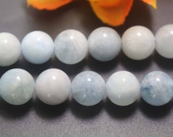 Natural Aquamarine Beads,4mm 6mm 8mm 10mm 12mm 14mm Natural Aquamarine Smooth Round Beads,gemstone beads supply.15" strand