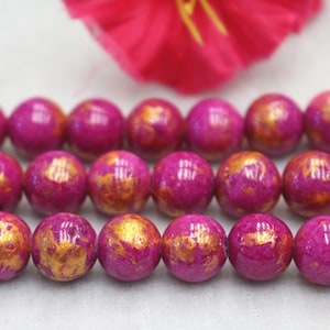 purple gold jade beads,Jade Beads,6mm 8mm 10mm 12mm Smooth Round Beads,15&quot; per strand Handmade necklace accessories