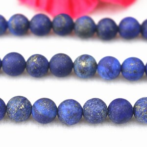Natural Matte Lapis Lazuli smooth round Beads,4mm 6mm 8mm 10mm 12mm Lapis Lazuli Beads wholesale 15&quot; strand DIY Accessories