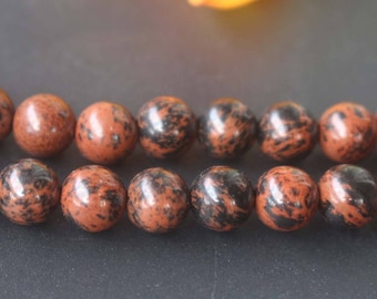 Mahogany Obsidian Gemstone Round Beads,6mm 8mm 10mm 12mm Mahogany Obsidian Beads,beads supply.15" strand