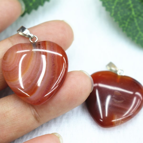 5pcs Red agate Pendant 25mm heart Pendant Necklaces,Red agate heart Pendant Handmade Jewelry Column Pendant,Pendants wholesale