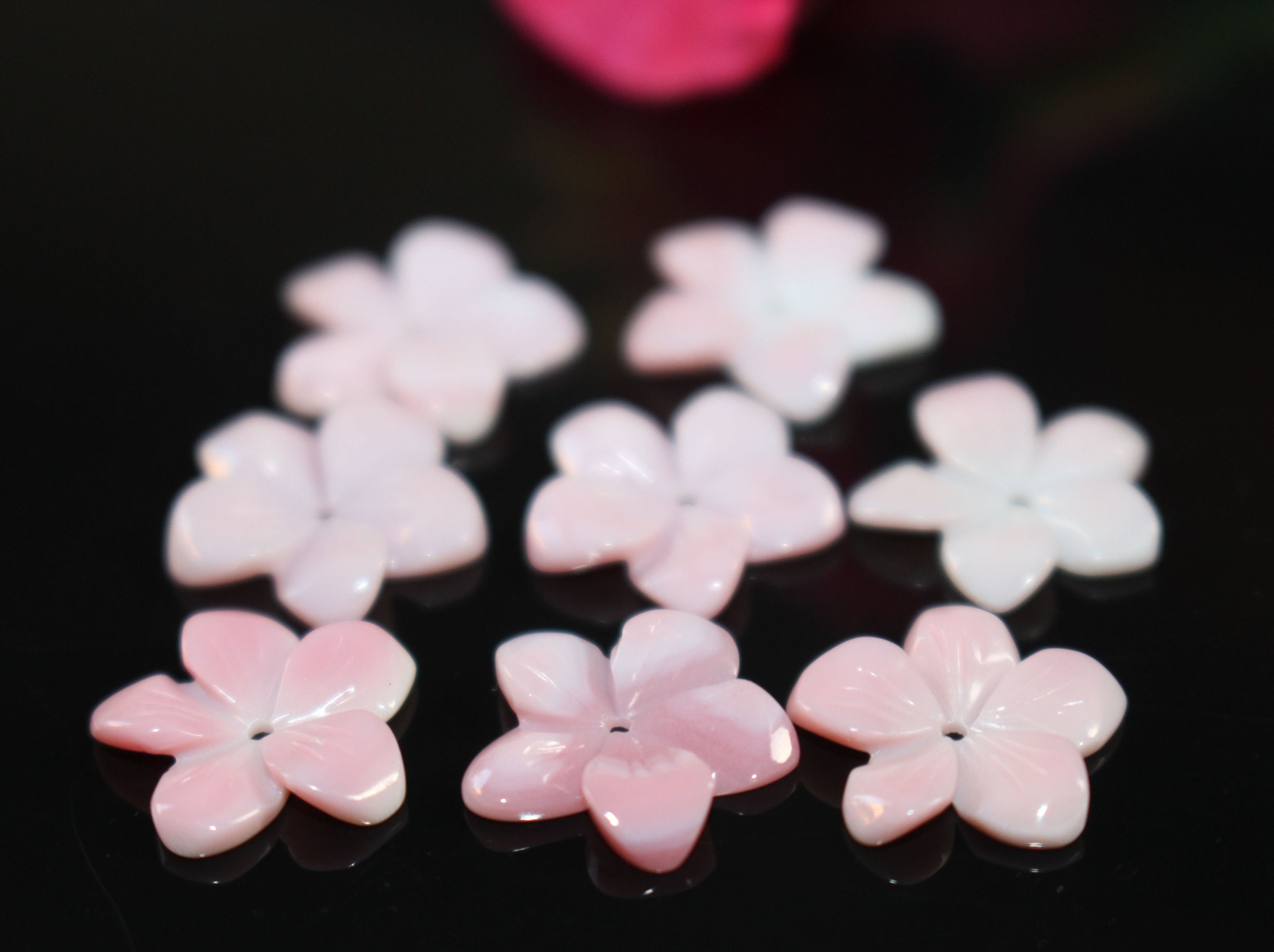 6mm 8mm10mm 12mm 15mm 200 Pcs Natural Pink Shell Flower Beads,mop Shell ...