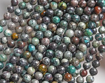 Natural Azurite Malachite Chrysocolla Smooth Round Beads Natural Gemstone Beads supply.15" strand DIY Accessories 6mm 8mm 10mm