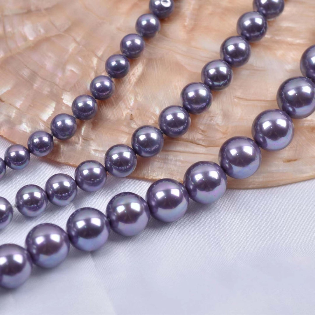 South Colour Sea Shell Pearls Beads,purple Sea Shell Pearls Smooth