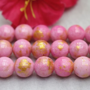 Pink gold jade beads,Mountain Jade beads,Pink Jade Beads,6mm 8mm 10mm 12mm Smooth Round Beads,Candy Jade Beads 15" strand DIY Accessories