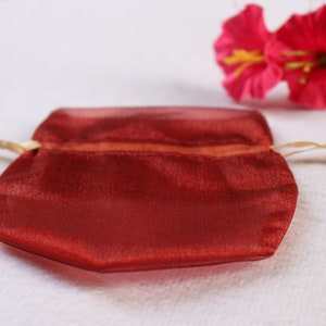 20 pcs red Drawstring Bags,Gift Bag,Drak red Organza Jewelry Bags wholesale 100x115mm