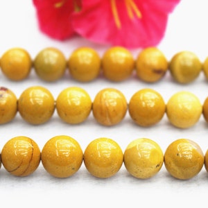 Gele Jasper Gemstone Ronde Kralen, 6mm 8mm 10mm 12mm Mookaite Kralen, Smooth Gemstone Beads levering,15&quot; streng