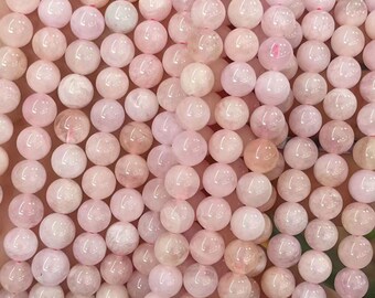 Natural Pink Morganite Smooth Round Beads,Pink Gemstone bedas supply,15" strand 4mm 6mm 8mm 10mm 12mm