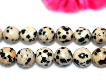 Natural Dalmatian Jasper Round Beads,6mm 8mm 10mm Dalmatian Jasper beads,Gemstone Beads supply,15" strand,Dalmatian beads