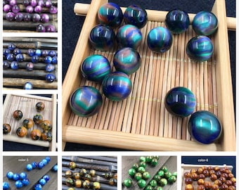 Perles rondes lisses en résine légère, fille de rêve, ciel étoilé, 6-20 mm, perles d'agate en résine multicolore, couleurs au choix, accessoires de bricolage