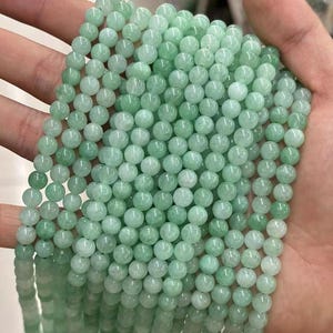 Green Jade smooth round Beads,4mm 6mm 8mm 10mm Candy Jade Beads,Jade Beads 15&quot;strand DIY Handmade necklace, earring accessories