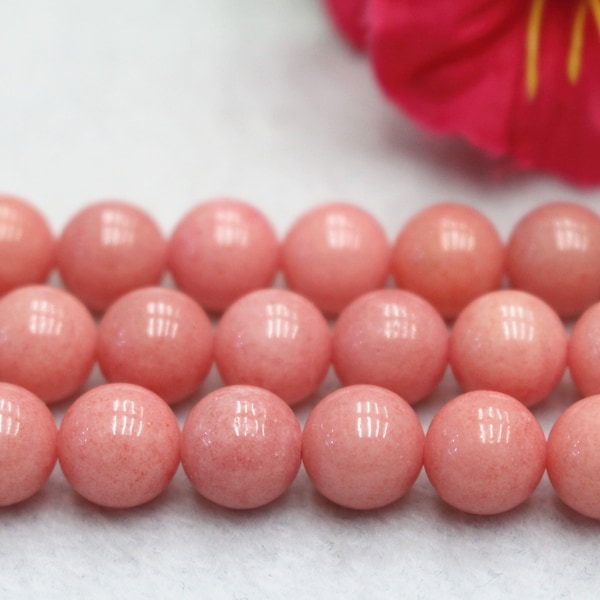 Pink Mountain Jade Beads,smooth round Beads,4mm 6mm 8mm 10mm 12mm Candy Jade Beads,Jade Beads 15" per strand