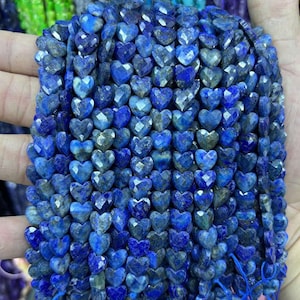 Natural Lapis Lazuli heart shape Faceted beads Natural Gemstone Loose stone beads 8x4mm DIY Accessories