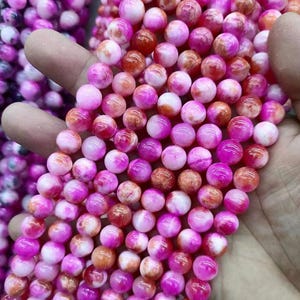 Rose Jade Beads,Mountain Jade beads,Persian Jade Beads,6mm 8mm 10mm 12mm Smooth Round Beads,Candy Jade Beads 15&quot; per strand