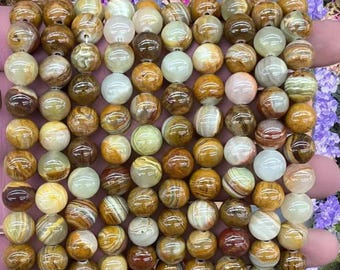 Wood Grain Jasper Smooth Round Beads – 6mm To 15.5mm, 15.5" Strand, Brown, Unbranded