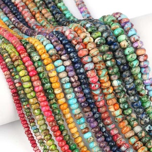 natural multicolor Sea Sediment Jasper Rondelle Beads,beads wholesale supply,15&quot; strand DIY Handmade necklace,earrings 5x8mm
