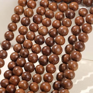 Natural Sandalwood Smooth Round Beads,6mm 8mm 10mm Buddha Beads,Beads supply 15&quot; strand DIY Accessories