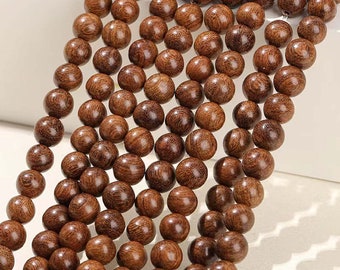 Natural Sandalwood Smooth Round Beads,6mm 8mm 10mm Buddha Beads,Beads supply 15" strand DIY Accessories