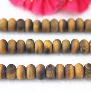 Natural Matte Yellow Tigereye Round Beads,4x6mm 5x8mm Yellow Tigereye Rondelle Beads,Tigereye beads wholesale supply,15&quot; strand