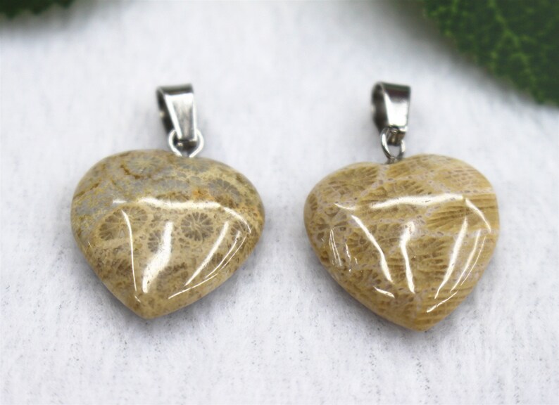 5pcs Fossil Coral Pendant 20mm Pillar Point Pendant Necklaces,Fossil Coral heart Pendant Handmade Jewelry Column Pendant,Pendants wholesale