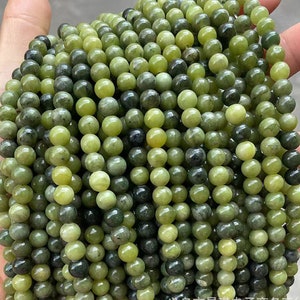 Natural Green Jasper Smooth and Round Beads,4mm 6mm 8mm 10mm 12mm Green Jasper Beads,15&quot; strand
