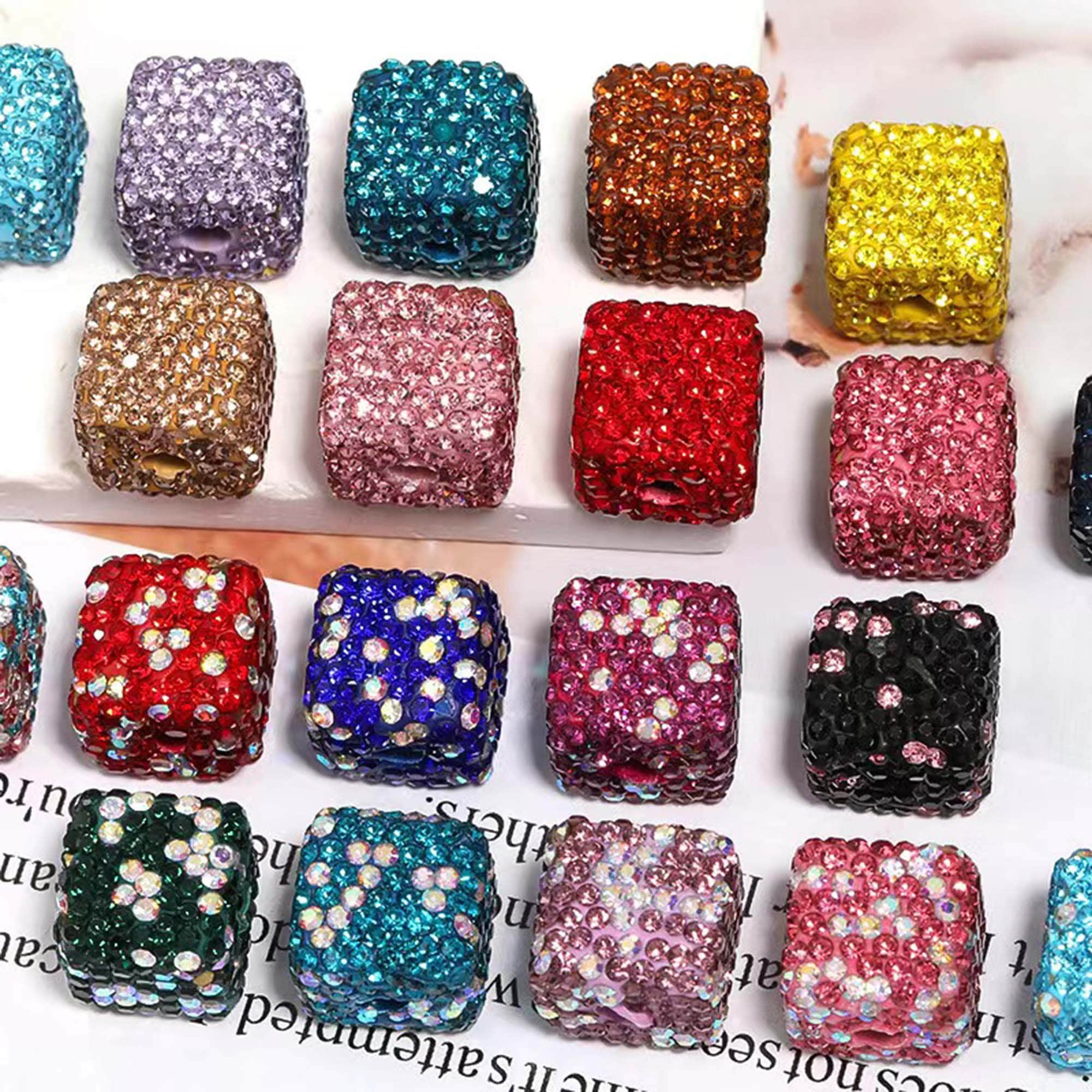 12mm Crystal Rhinestone Wave Spacer Set of 10, Silver Rondelle Spacer Beads  for Chunky Bubblegum Nacklace, Pens Keychains Lanyards & Jewelry 