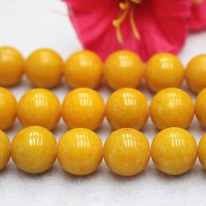 yellow Mountain Jade Beads,smooth round Beads,4mm 6mm 8mm 10mm 12mm Candy Jade Beads,Jade Beads 15" per strand