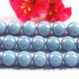 Natural Blue Angelite Gemstone Smooth Round Beads,4mm 6mm 8mm 10mm 12mm 14mm Blue Angelite Beads supply,15&quot; strand