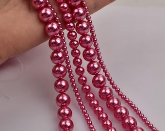 Rose Sea Shell Pearls Smooth Round Beads,Sea Shell Pearls Beads supply 15"strand  DIY Accessories 4mm 6mm,8mm,10mm 12mm