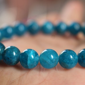 Beaded Bracelets,Natural AA Blue Apatite Beads Bracelet,Blue Apatite Bracelet,Bracelet wholesale,Gift Jewelry,Beads Bracelet Supply