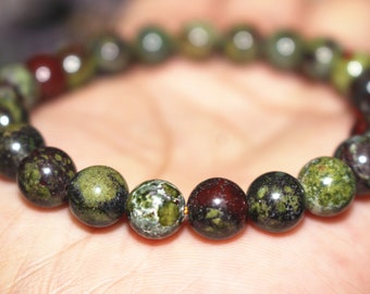 Bransoletki z koralików, Bransoletka z koralików Dragon Blood Jasper, Bransoletka Dragon Blood Jasper, Bransoletki z jaspisu, Biżuteria na prezent, Dostawa bransoletek z koralików