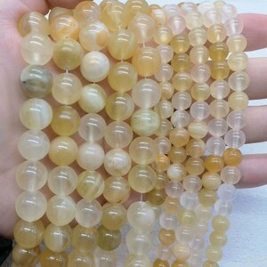Natural yellow Jade Round Beads 4 - 12mm Jade beads,Loose stone beads wholesale 15&quot; strand DIY Accessories