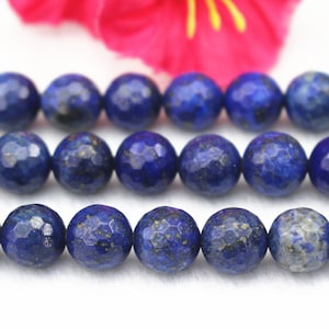 Natural 128 Faceted Lapis Lazuli Round Beads, Lapis Lazuli Beads,supply.15&quot; strand,4mm 6mm 8mm 10mm 12mm