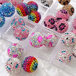 Rhinestone  Bubblegum Beads,Chunky Bead,Gumball Beads,Resin Beads in Bulk for Pen necklace Colors to choose from DIY Accessories16mm