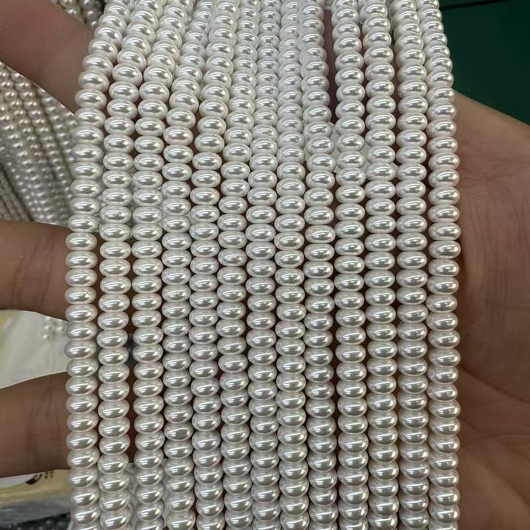 Seashell Rondells White Sea Shell Pearls Rondelle Beads,sea Shell Pearls Beads Supply 15 ...