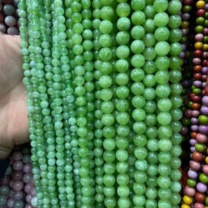 Peridot Jade smooth round Beads,4mm 6mm 8mm 10mm 12mm Green Candy Jade Beads 15&quot; strand DIY Accessories