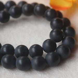 Matte Black Onyx,Matte Blac Beads,4mm 6mm 8mm 10mm 12mm Matte Round Black Onyx Beads,Frosted Beads,supply,15&quot; strand